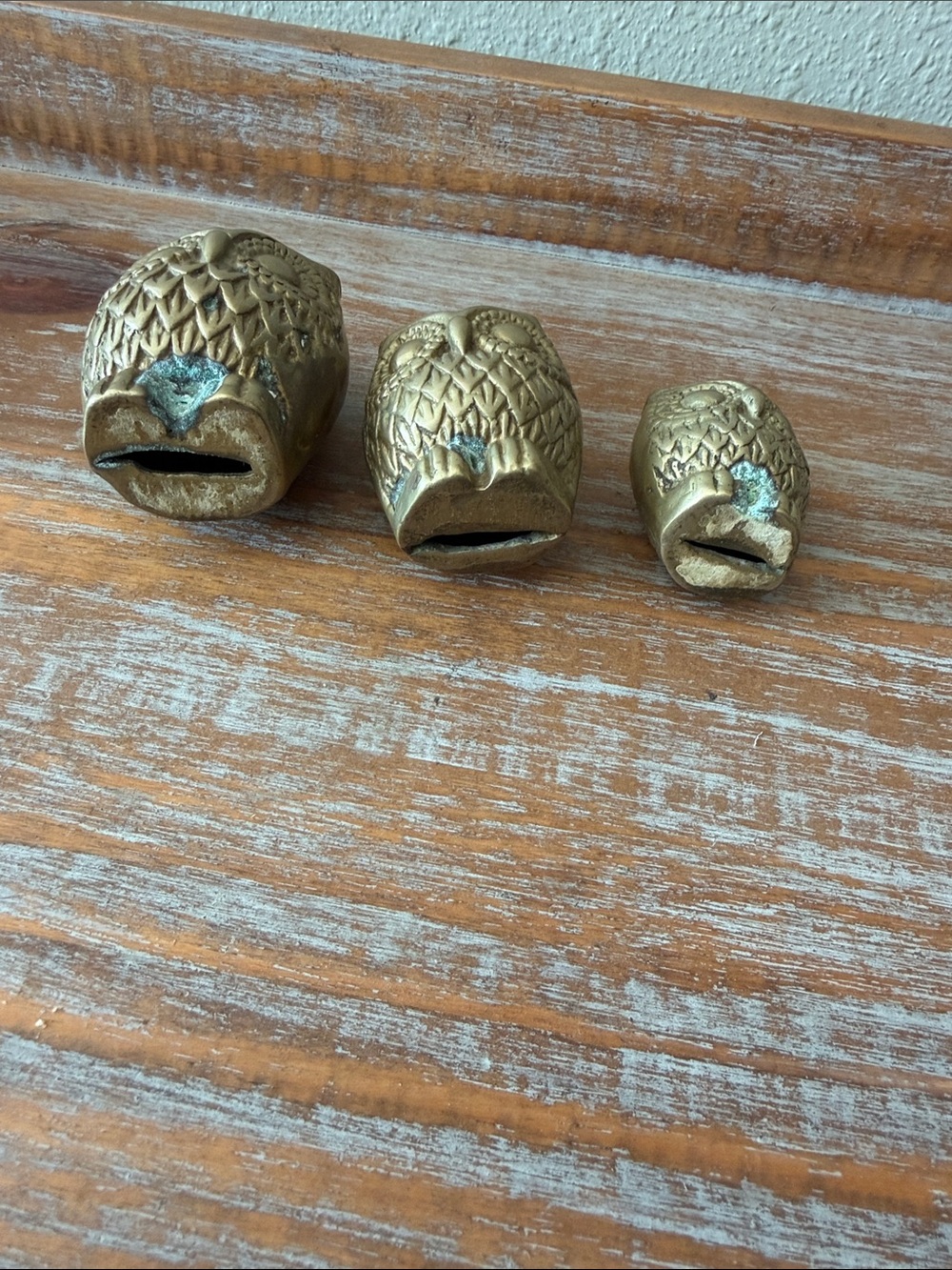Decorative Brass Owl Figurines - Set of 3 - Picture 3 of 4